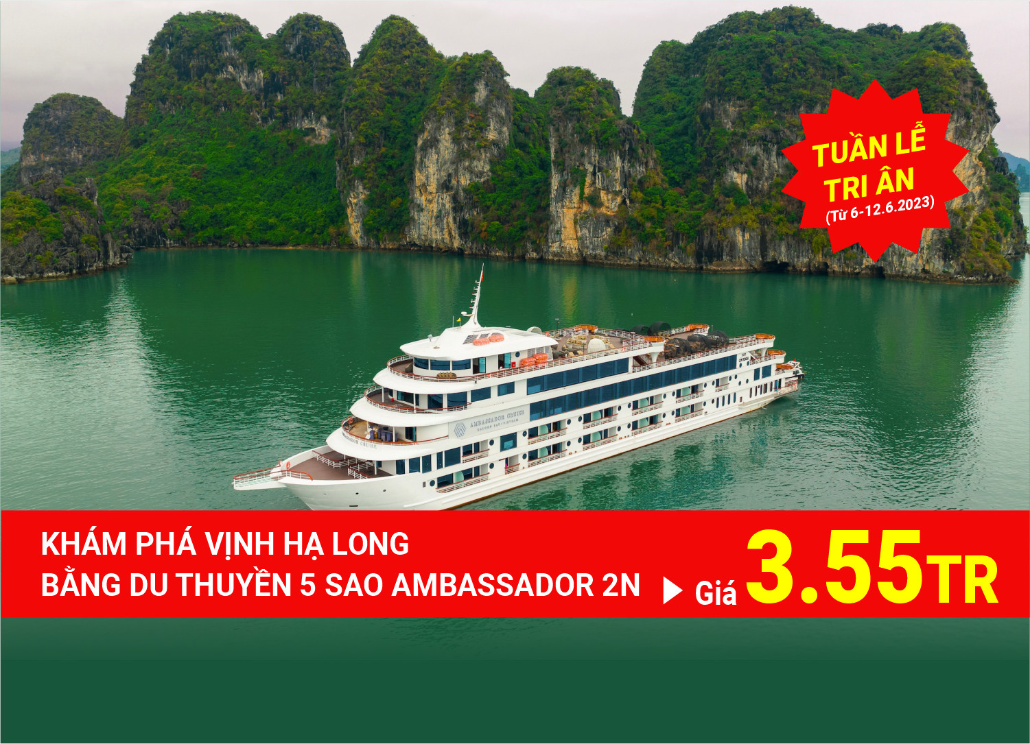 Khám phá Vịnh Hạ Long bằng du thuyền Ambassador lớn nhất vịnh Hạ Long